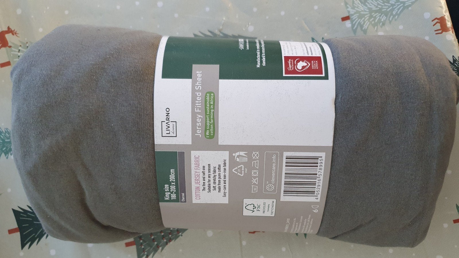Livarno Home Jersey Hoeslaken King Size Grijs, Ophalen of Verzenden