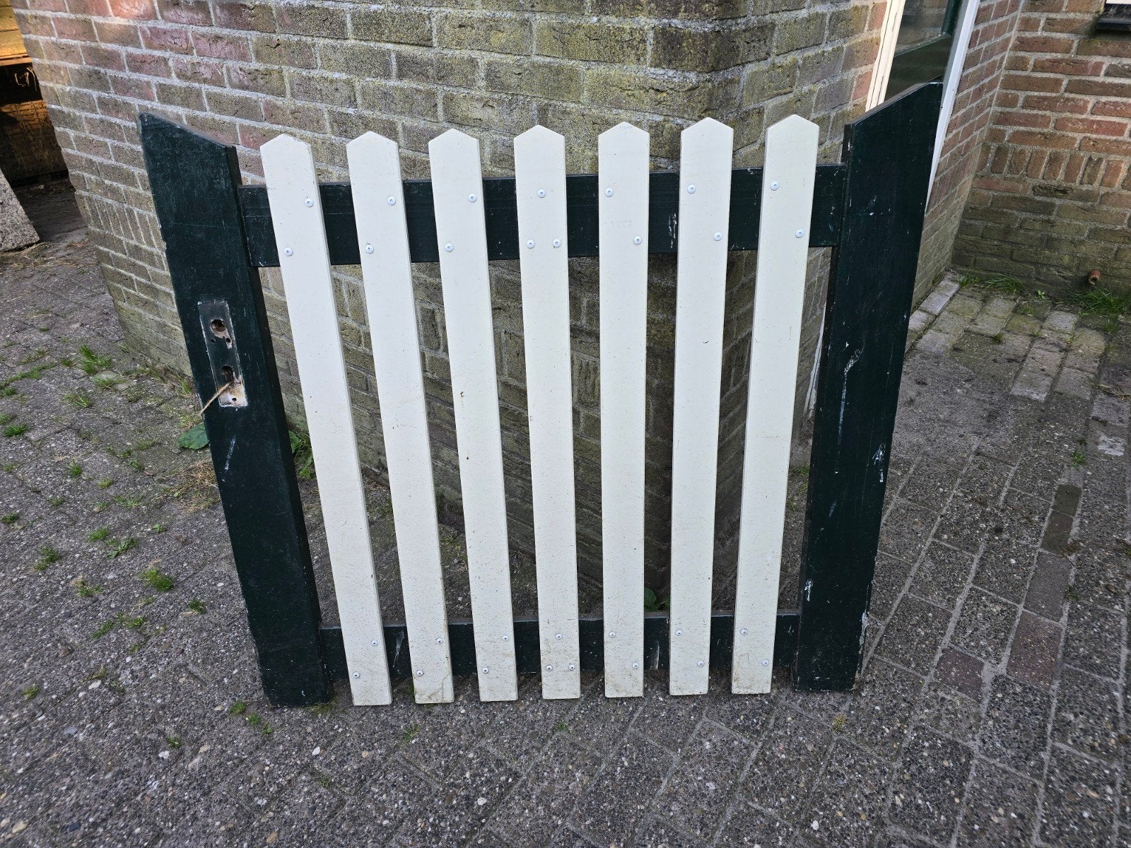 Hardhouten hekwerk 1.05m hoog x 1.14m breed, Tuin en Terras, Ophalen, Gebruikt, Hout, Tuinhek