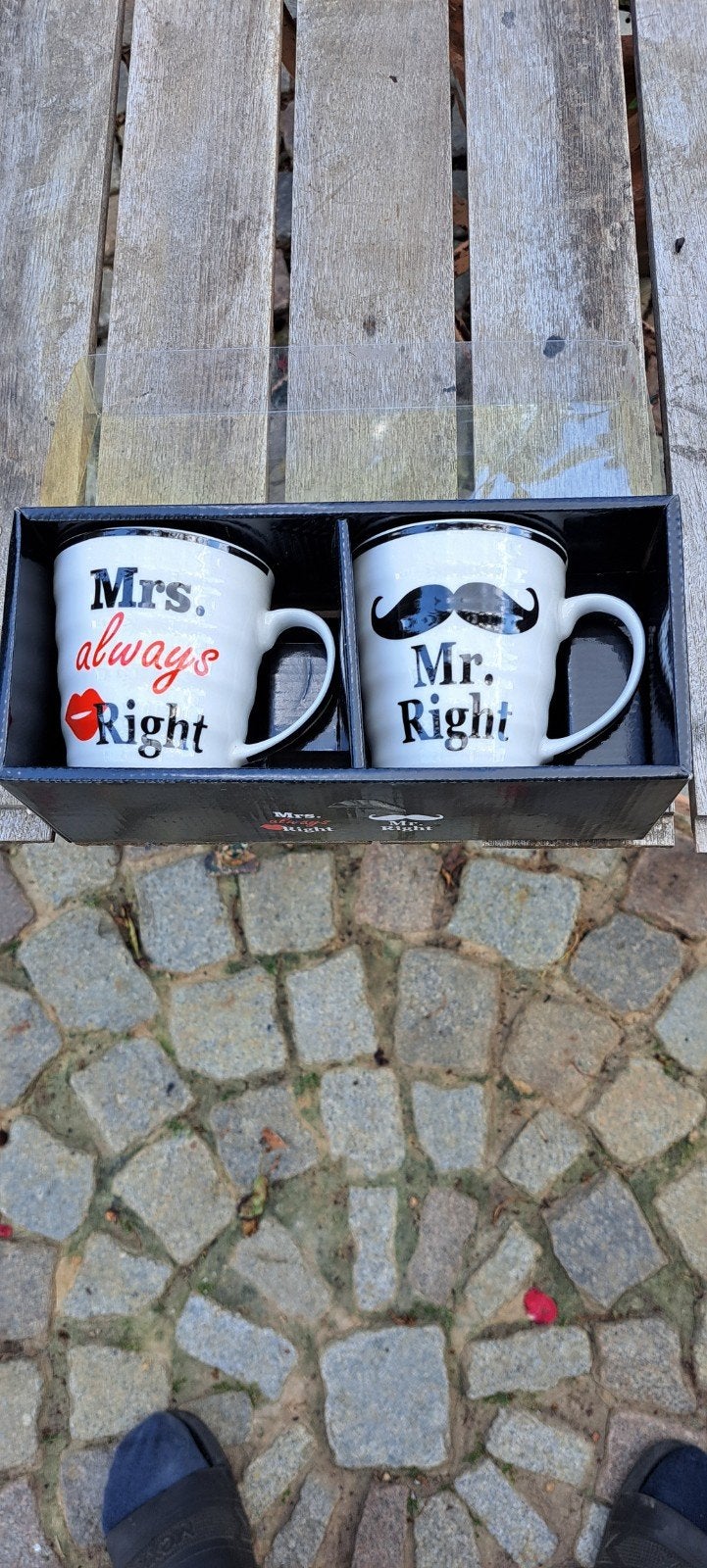 Mr. Right & Mrs. Always Right Mokken Set, Overige typen, Nieuw, Ophalen of Verzenden, Steen/keramiek