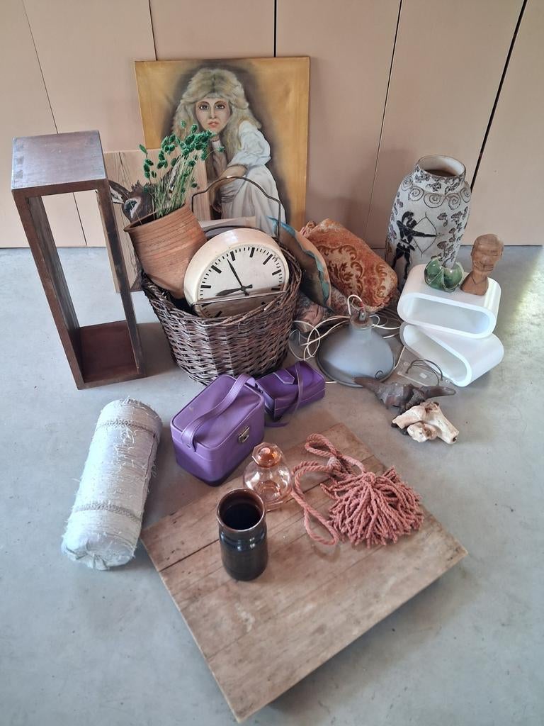 Groot pakket rommelmarkt spullen, Ophalen, Gebruikt