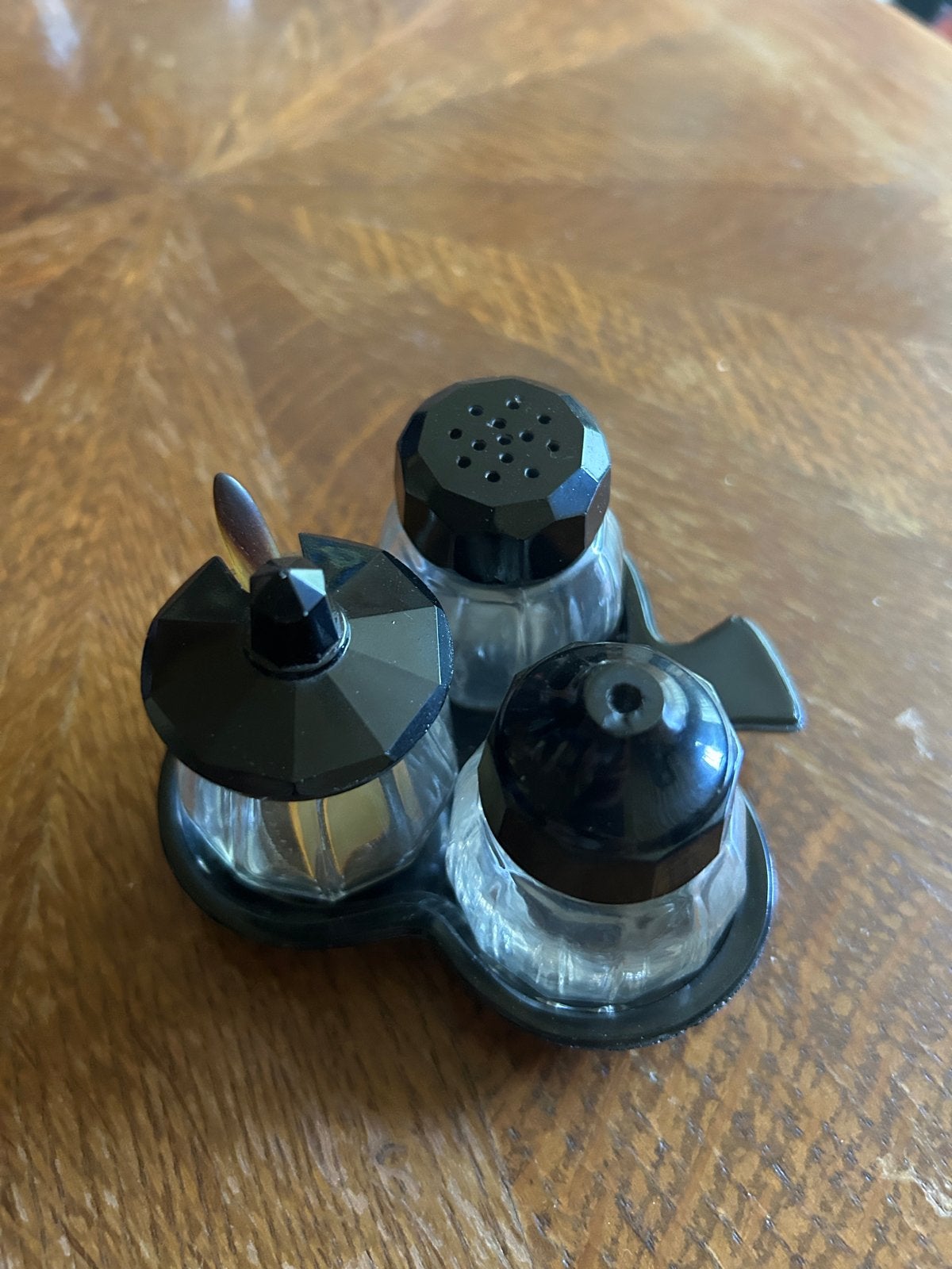 Art Deco Peper en Zout Setje met mosterdpotje, Antiek en Kunst, Ophalen of Verzenden