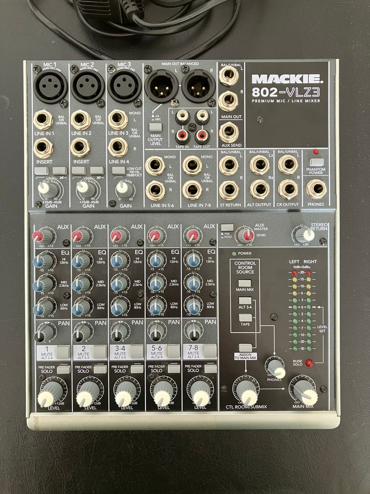 Mackie 802-VLZ3 Mengpaneel, Ophalen of Verzenden, Gebruikt, 5 tot 10 kanalen, Microfooningang