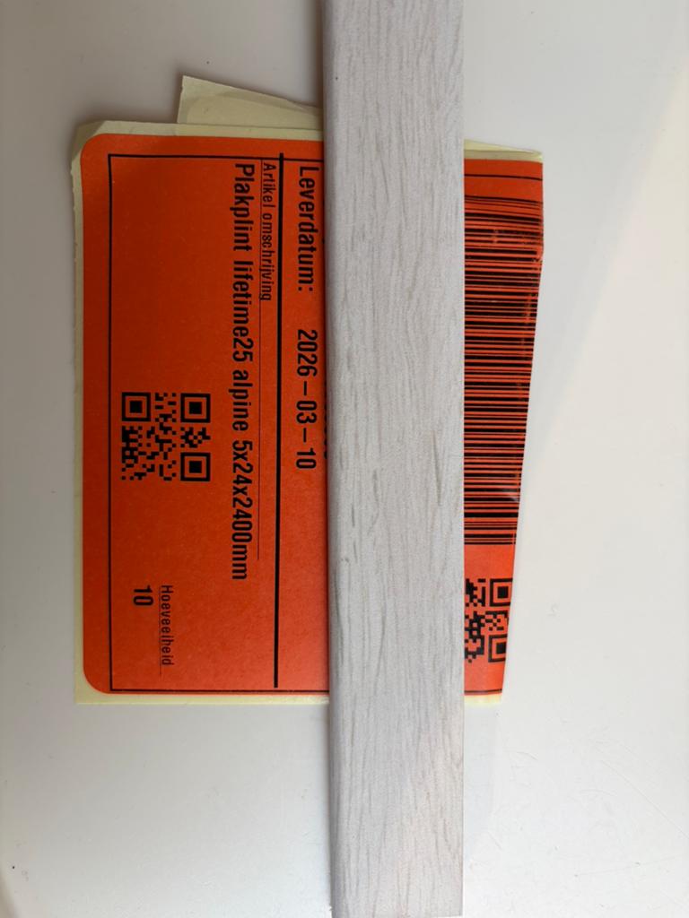 Nieuwe Gamma Plakplint Lifetime25 Alpine Wit (5 stuks), Ophalen, Kunststof, Nieuw, 200 tot 250 cm