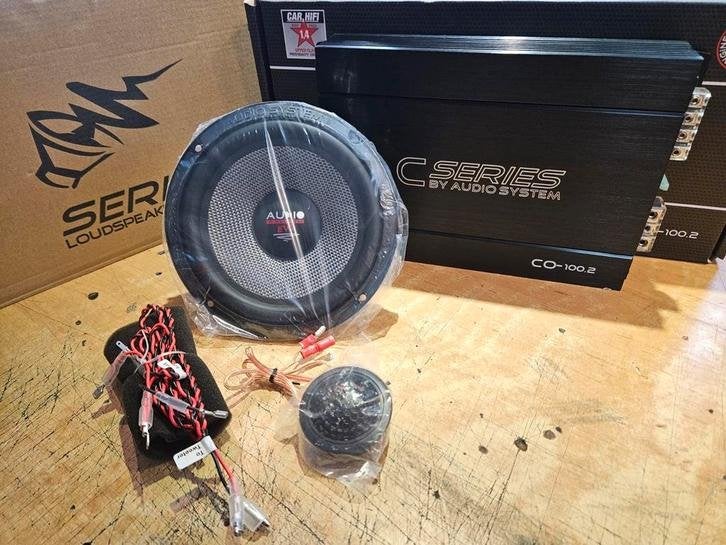 Audiosystem composet+versterker mega opruiming / aktie, Auto diversen, Autospeakers, Niet ingevuld, Niet ingevuld, Nieuw, Ophalen of Verzenden