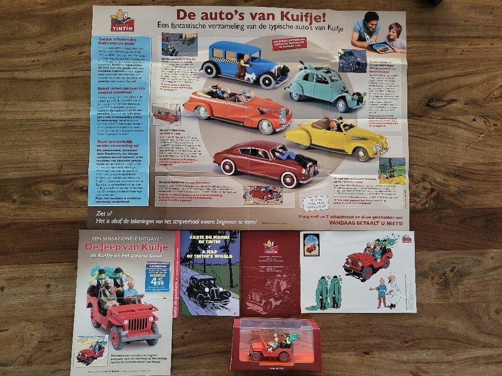 Kuifje, Hergé, Jeep, Zwarte Goud, certificaat, alle folders, Boeken, Ophalen, Nieuw
