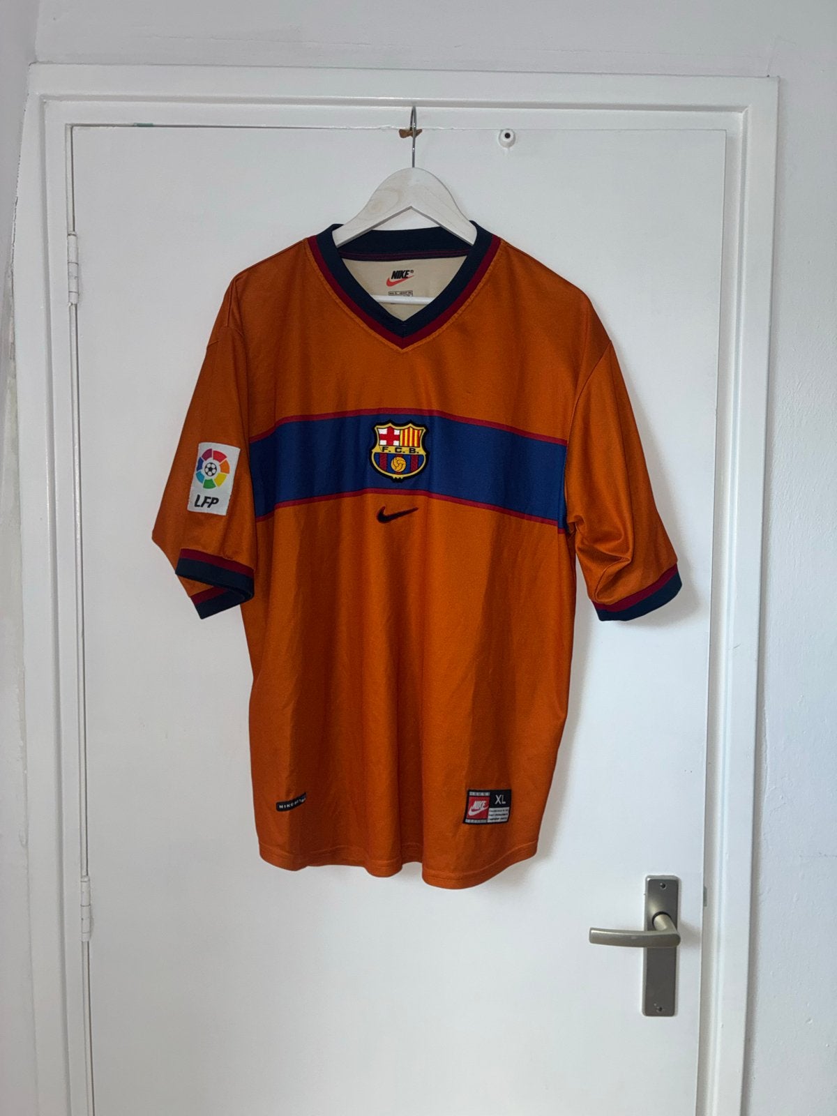 Vintage Nike FC Barcelona Away 1998-1999 Maat XL, Maat 56/58 (XL), Oranje, Ophalen of Verzenden, Zo goed als nieuw