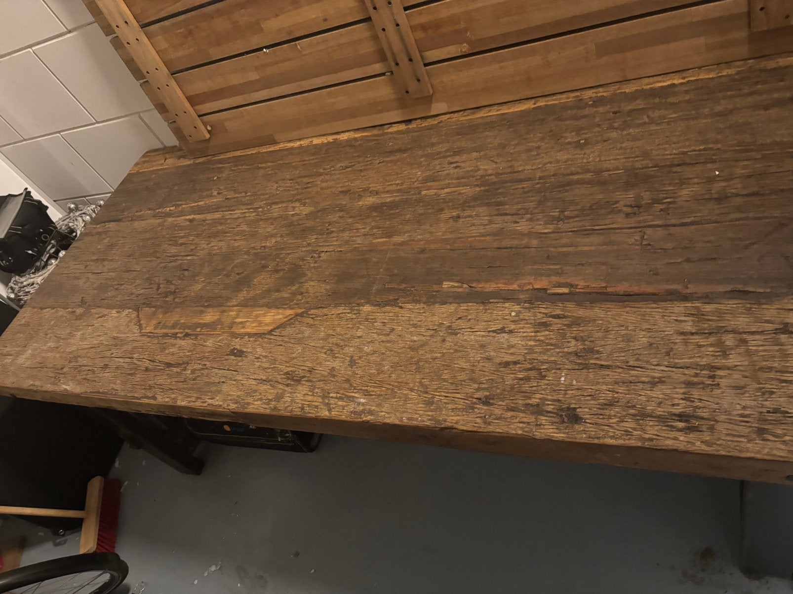 Eettafel 200x95..80 cm hoog  in zgst, Huis en Inrichting, Ophalen, 200 cm of meer, 50 tot 100 cm, Zo goed als nieuw