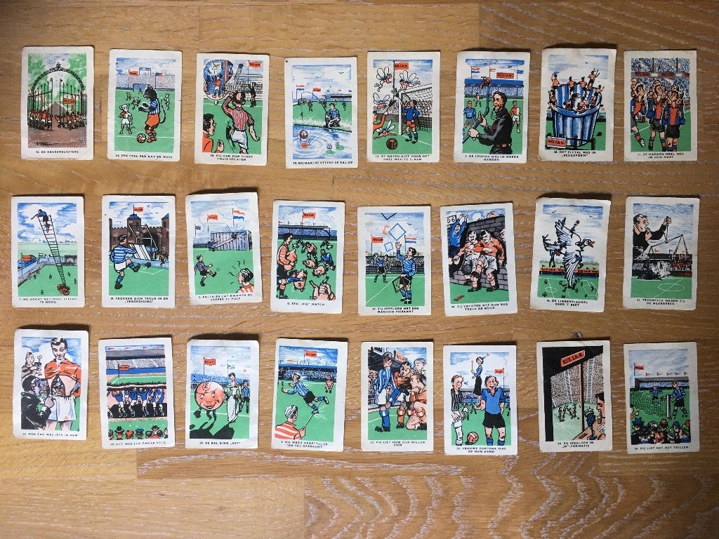 24 voetbal plaatjes reclame RIZLA uit 1958, Ophalen of Verzenden, Gebruikt, Overige binnenlandse clubs, Poster, Plaatje of Sticker