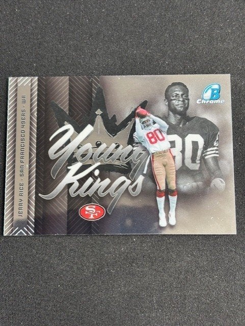Bowman Chrome 2026 Football Young Kings Jerry Rice, Verzamelen, Verzenden, Nieuw, Overige sporten, Spelerskaart