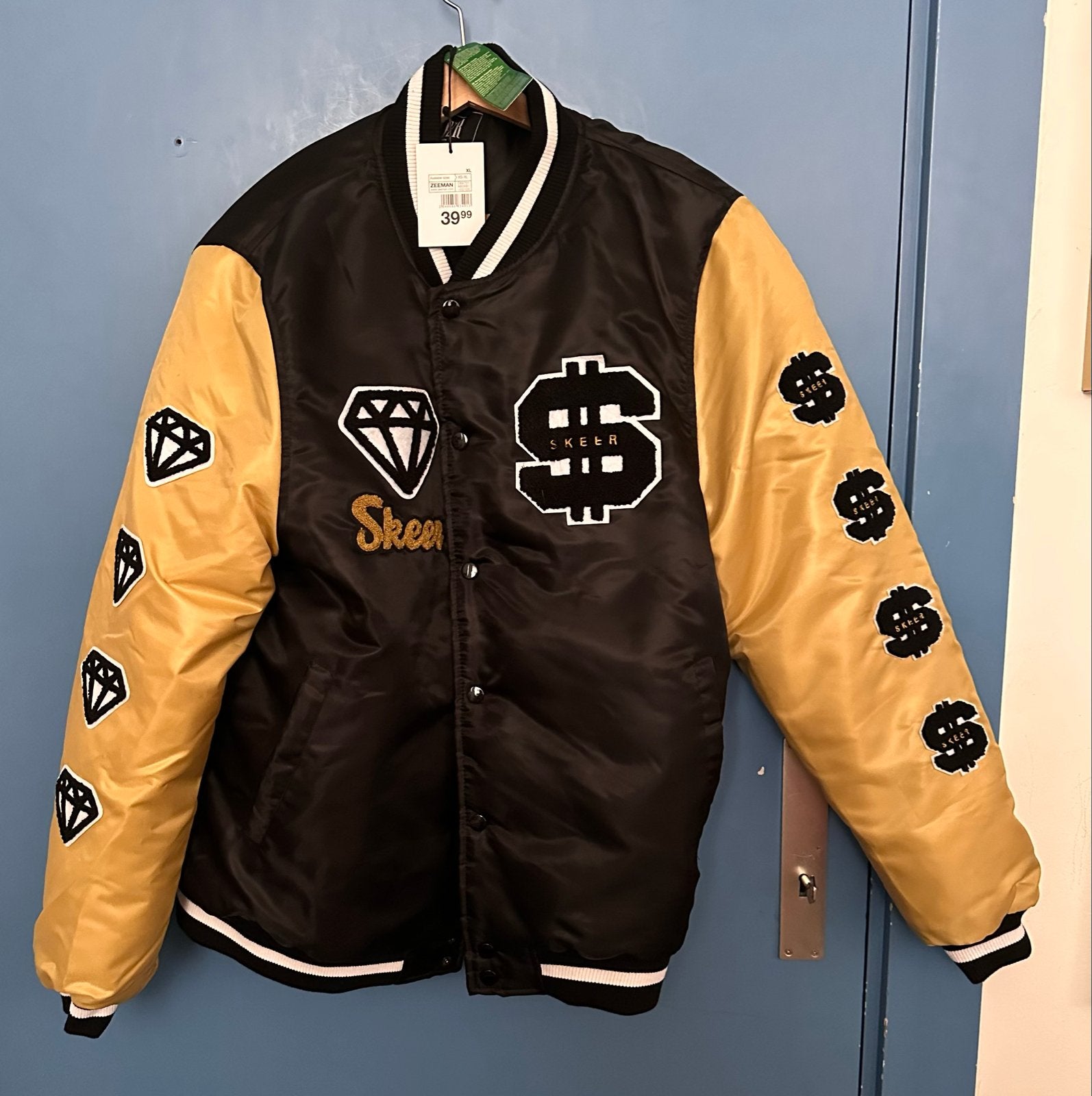 Zeeman SKEER bomberjack XL - Zwart/Goud - Nieuw met kaartje, Verzenden, Nieuw, Maat 56/58 (XL), Zwart