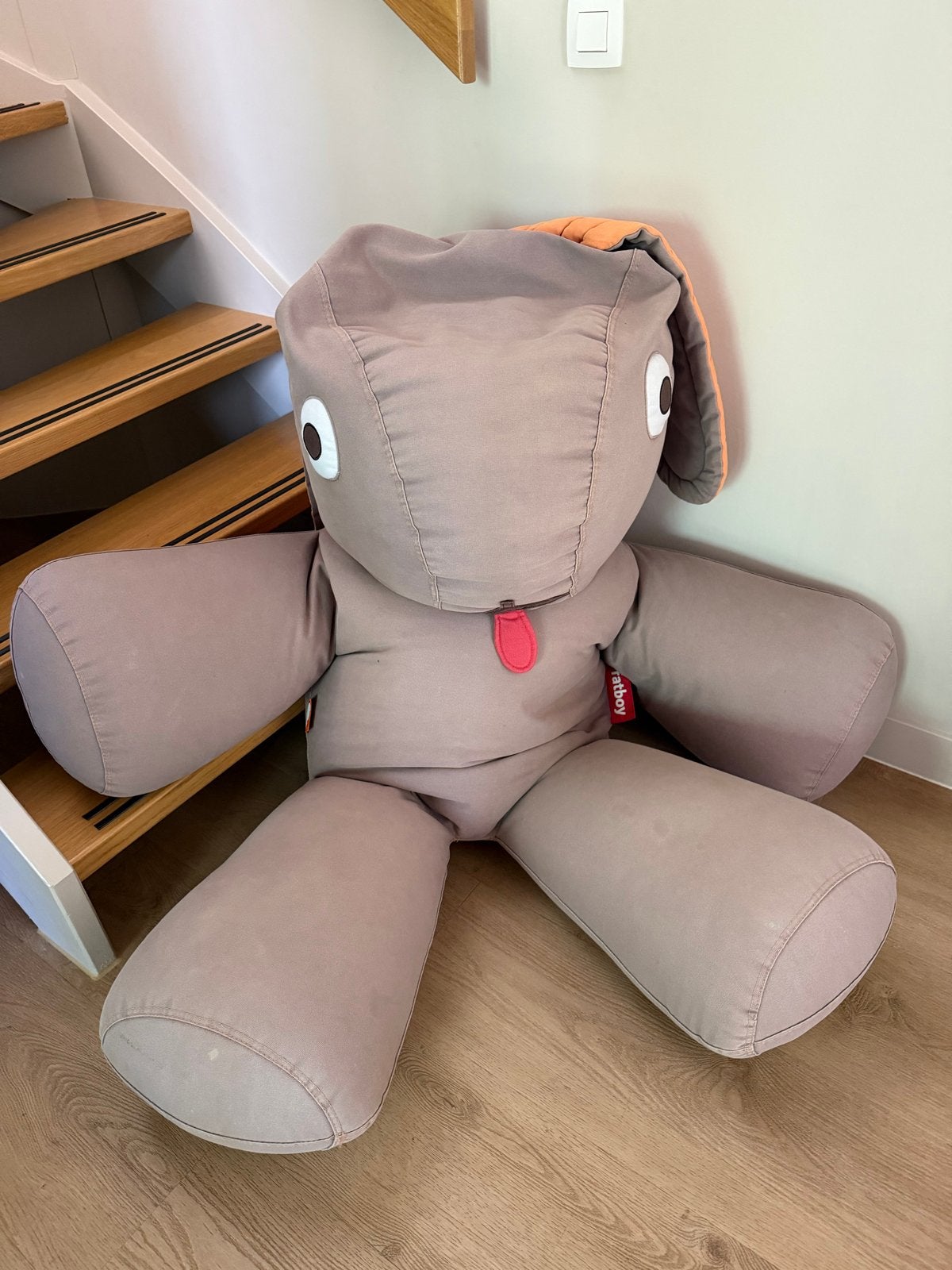 Grote Fatboy Konijn - Knuffel of Zitzak, Gebruikt, Overige merken, Grijs, Konijn