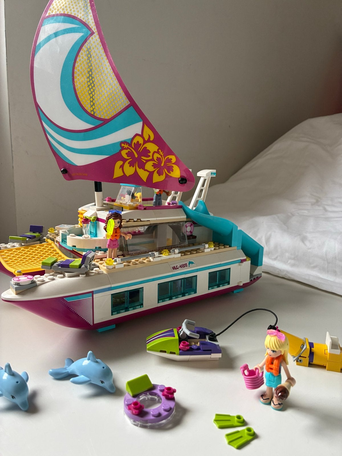Lego Friends Luxe Catamaran 41317 met dolfijnen, Ophalen of Verzenden, Zo goed als nieuw
