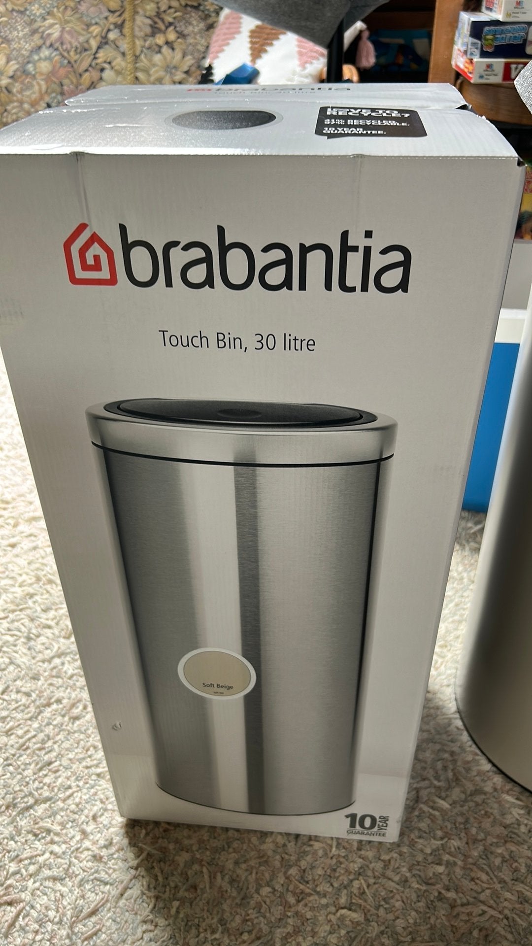 Brabantia Touch Bin  soft beige NIEUW, 30 tot 40 liter, Ophalen of Verzenden, Nieuw