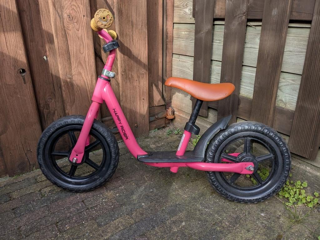 Roze Happy Rider loopfiets 24 inch, Ophalen, Gebruikt, Loopfiets