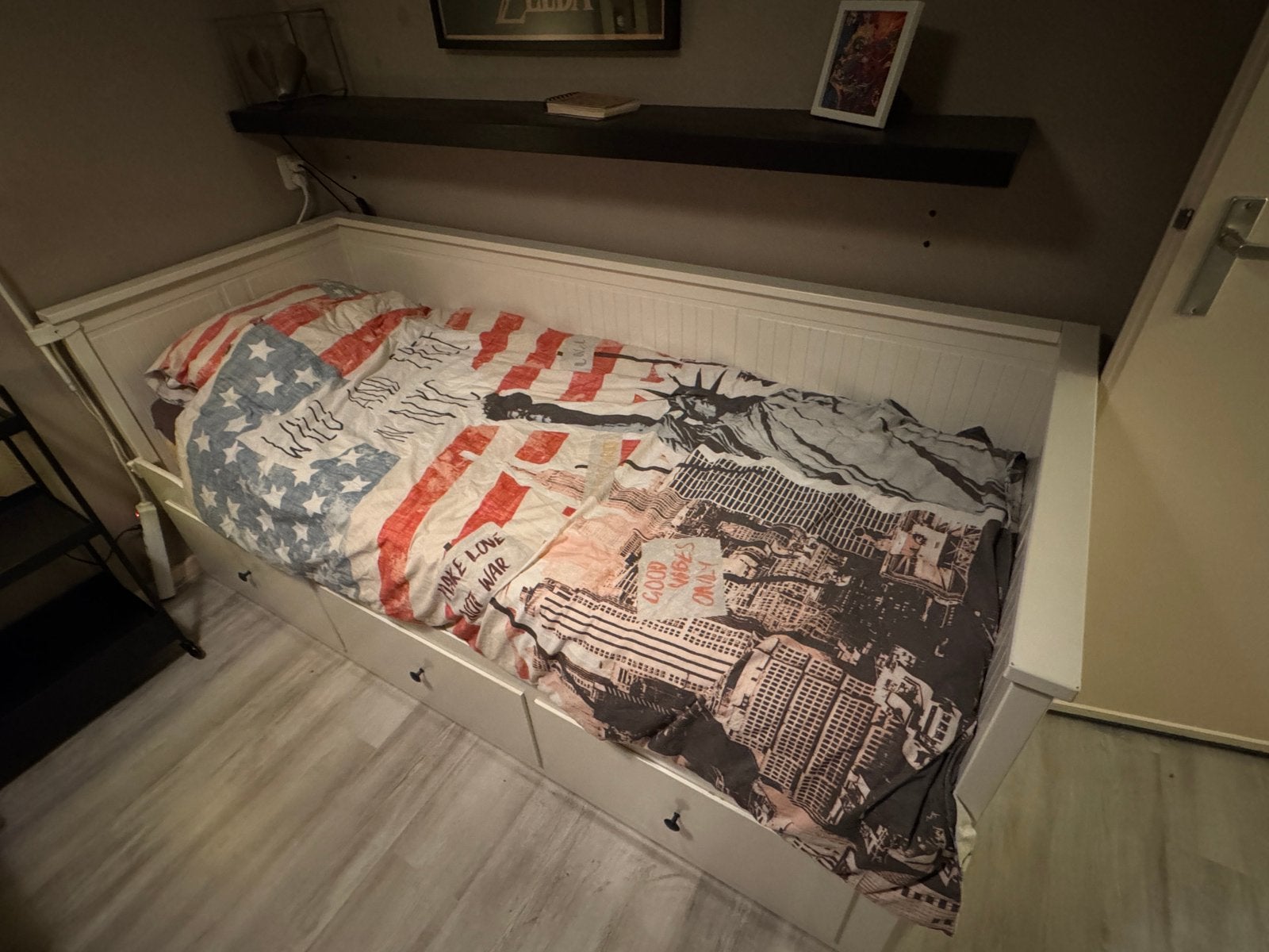 Hemnes Bed, Ophalen, Verstelbaar, Wit, Tweepersoons