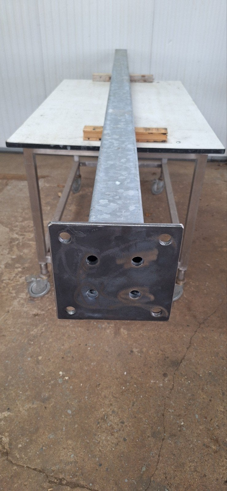 stalen koker 100x100 gegalvaniseerd lang 3040, Doe-het-zelf en Verbouw, Ophalen, Gebruikt, IJzer