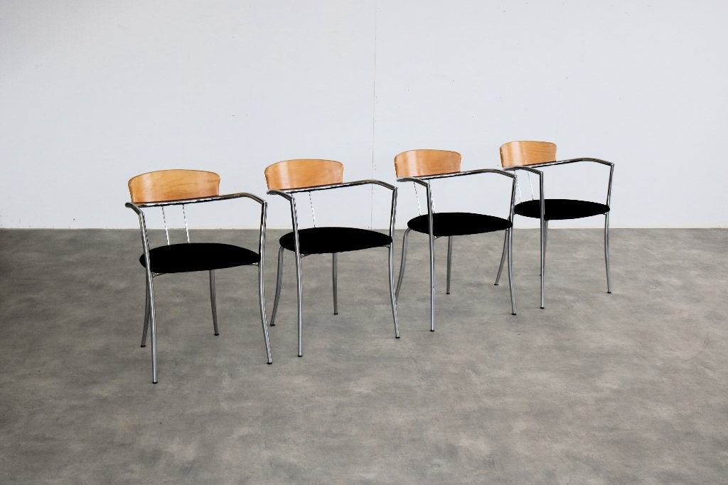 vintage stoelen | eetkamerstoelen | Effezeta | jaren 80, Gebruikt, Bruin, ., Ophalen of Verzenden