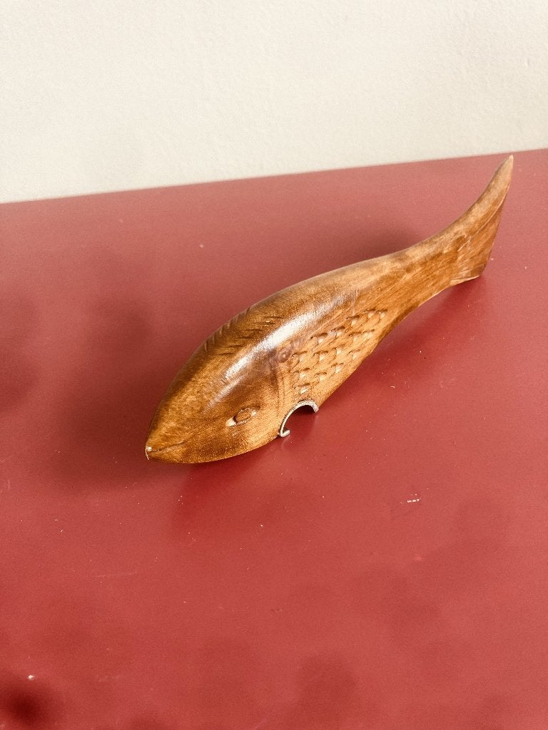 Vintage flessenopener Scandinavisch teakhout/olijfhout 60s, Antiek en Kunst, Ophalen of Verzenden