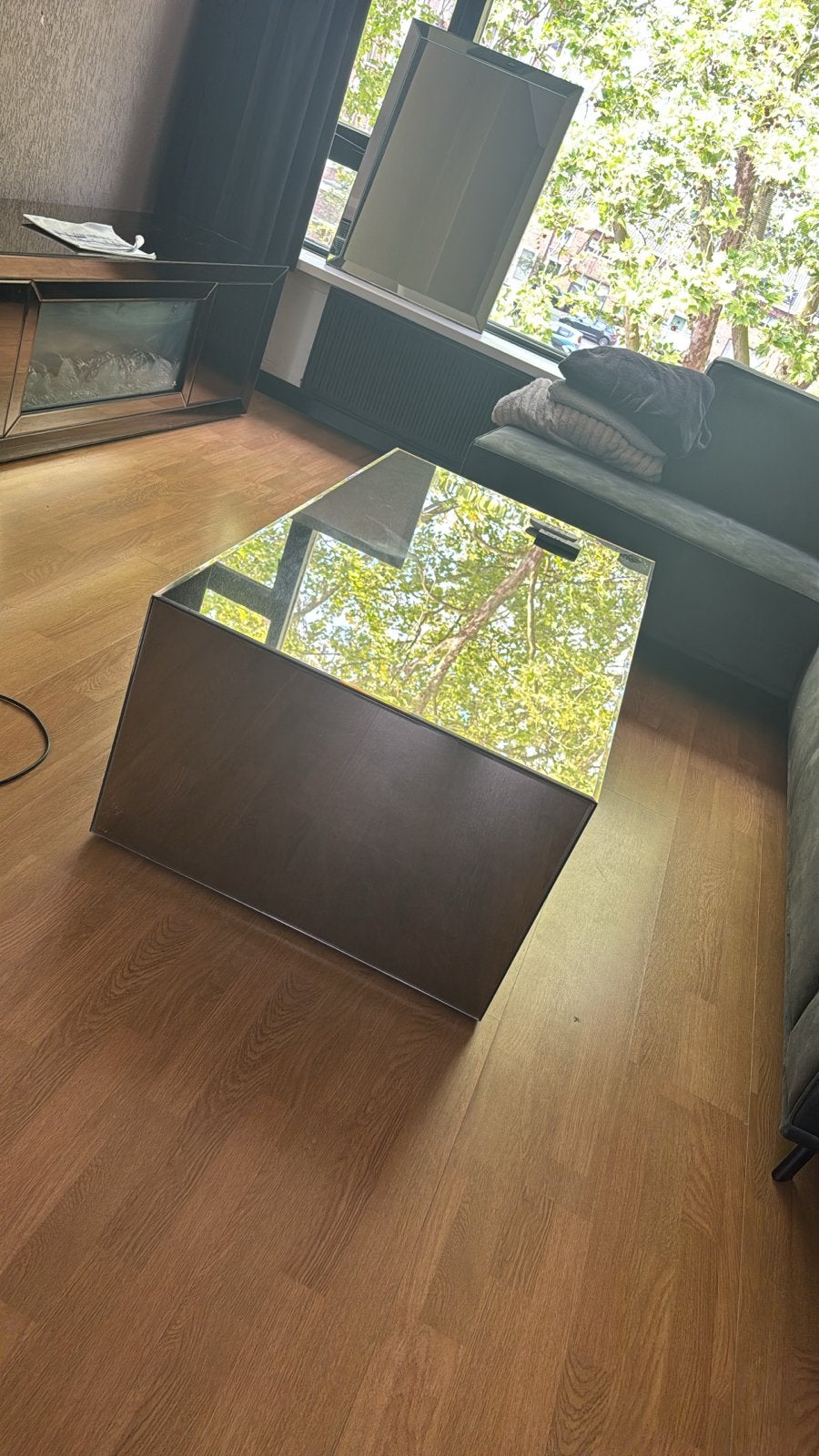 Moderne Salon Tafel met Spiegelend Blad, eric kuster, Ophalen, 100 tot 150 cm, 50 tot 100 cm, Rechthoekig