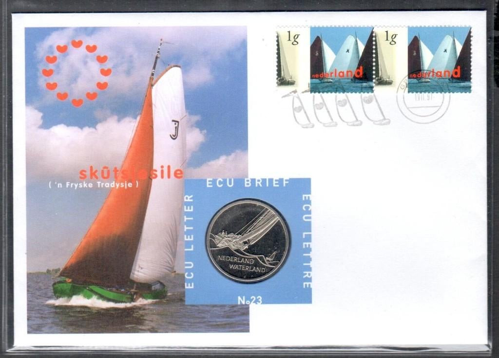 Penning - Ecu Brief 23 - SKUTSJESILE Holland Promotion 1997, Postzegels en Munten, Ophalen of Verzenden, Overige materialen, Nederland