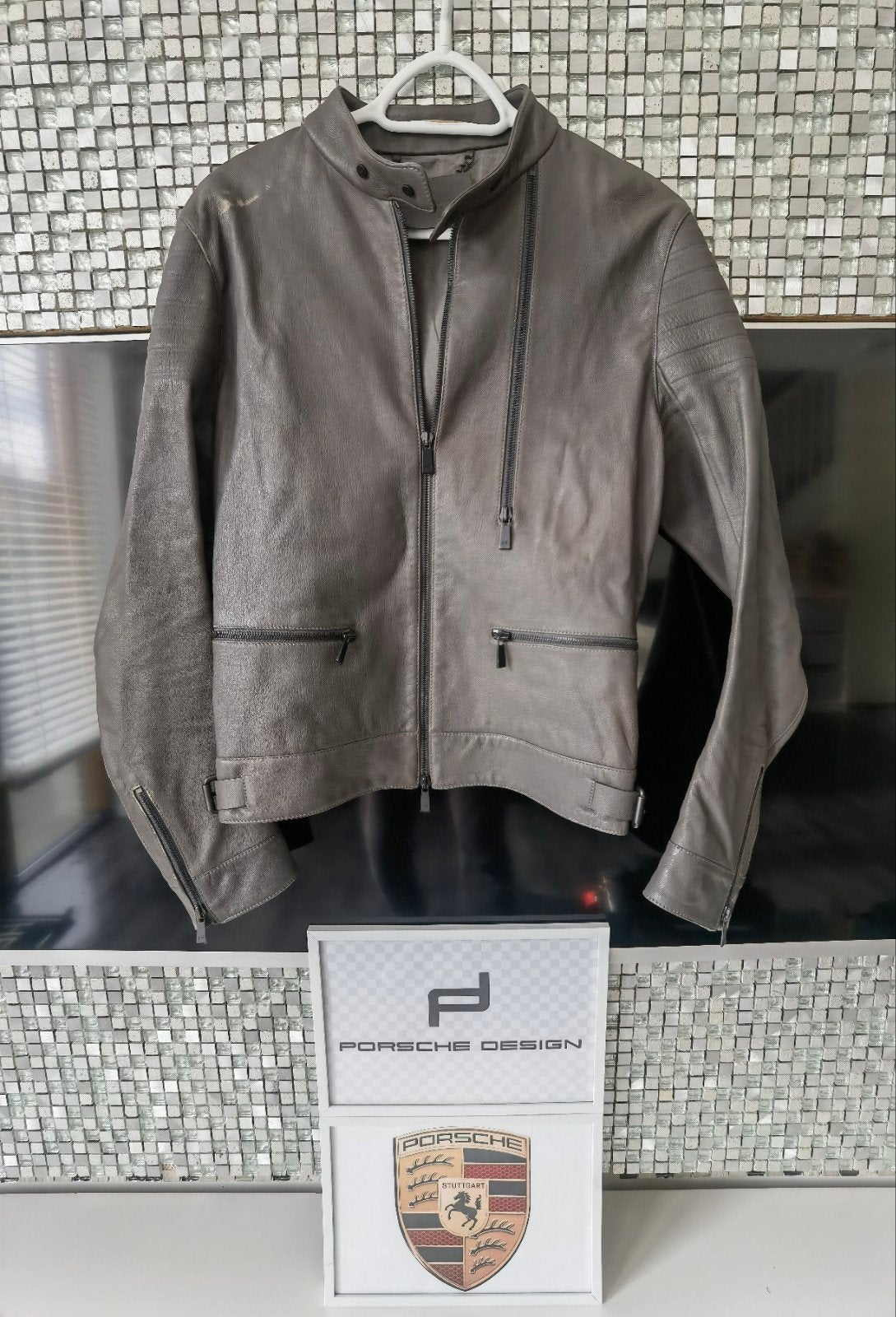 Origineel porsche design lederen dames jas van hoog waardig, Porsche design, Ophalen of Verzenden, Maat 36 (S), Grijs