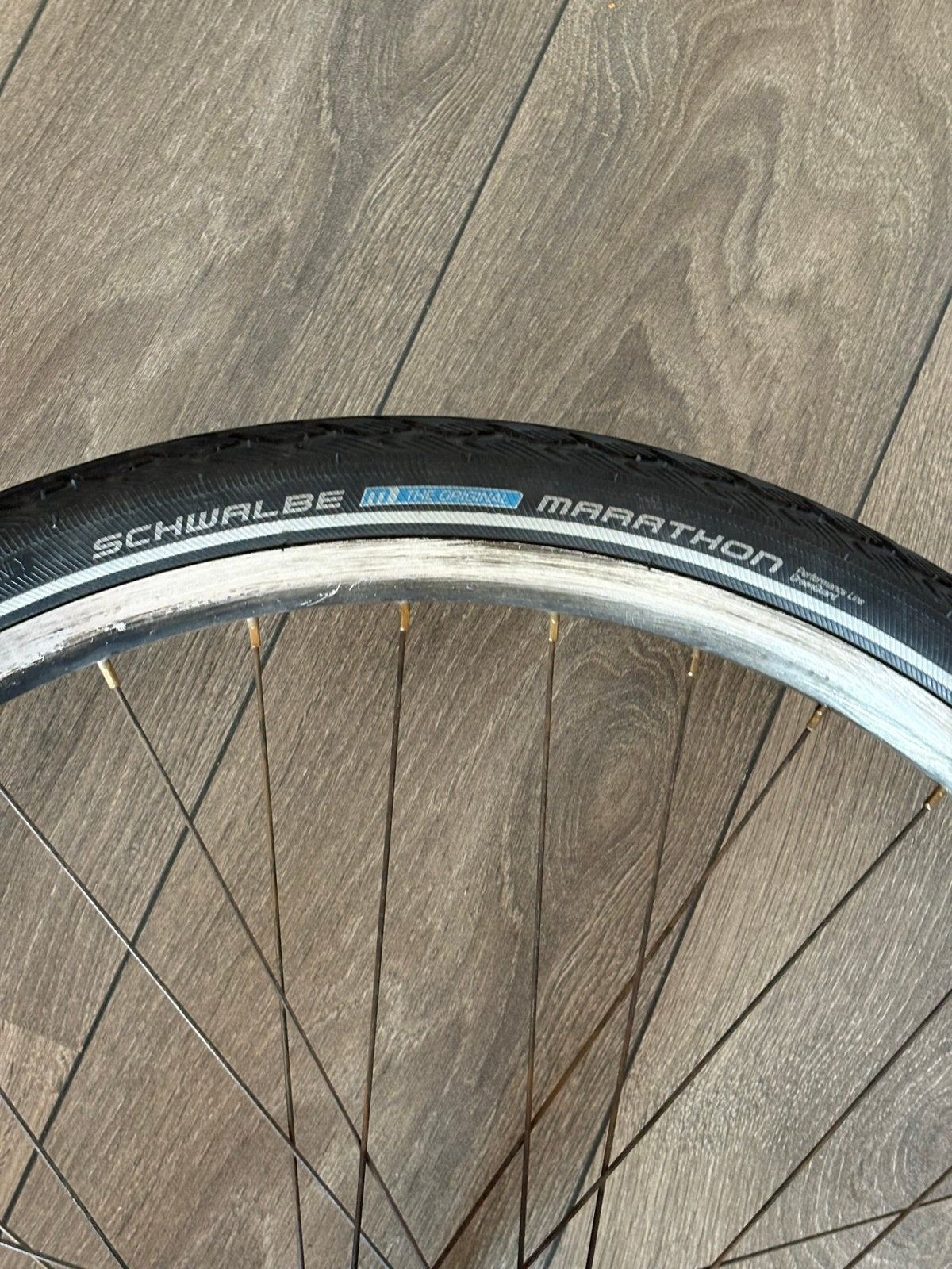 28 inch voorwiel met Shimano Naafdynamo en Tektro schijfrem, Gebruikt, Elektrische fiets, Aluminium, Ophalen