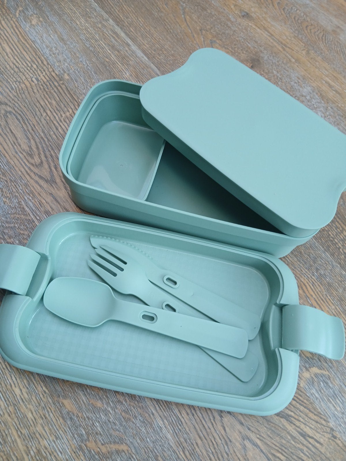 NIEUW! Curver Lunch & Go Broodtrommel met Bestek - Groen, Ophalen of Verzenden, Nieuw