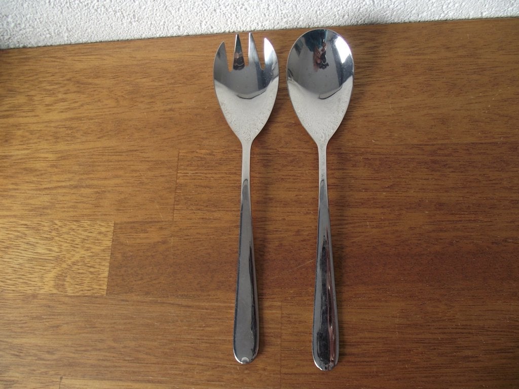 vintage Sola Fleurie slacouvert lepel + vork 22 cm RVS 18/10, Ophalen of Verzenden