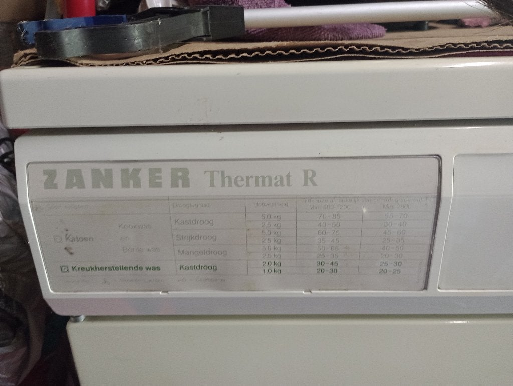 Wasdroger Zanker Thermat R, Witgoed en Apparatuur, Wasdrogers, Ophalen, Luchtafvoer, 4 tot 6 kg, Zo goed als nieuw