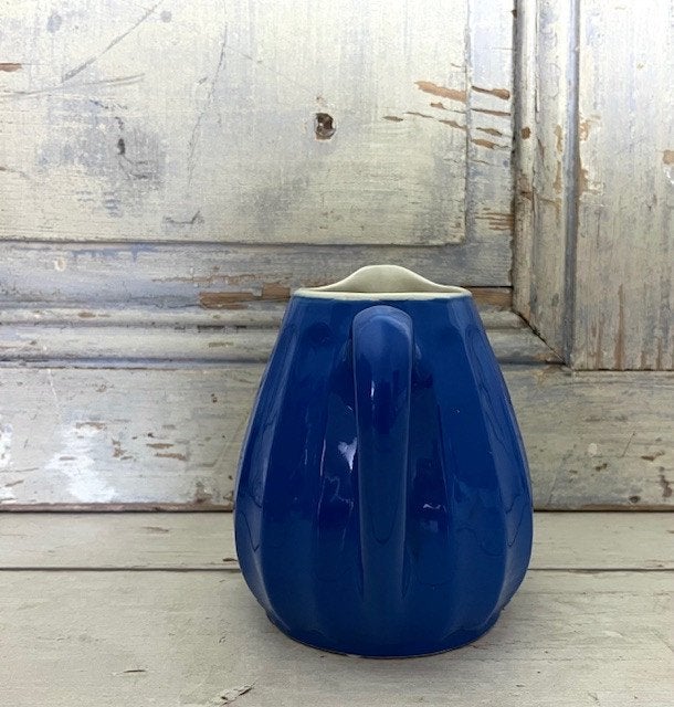 Art deco blauwe aardewerk waterkan wijnkan. Uniek exemplaar!, Ophalen of Verzenden