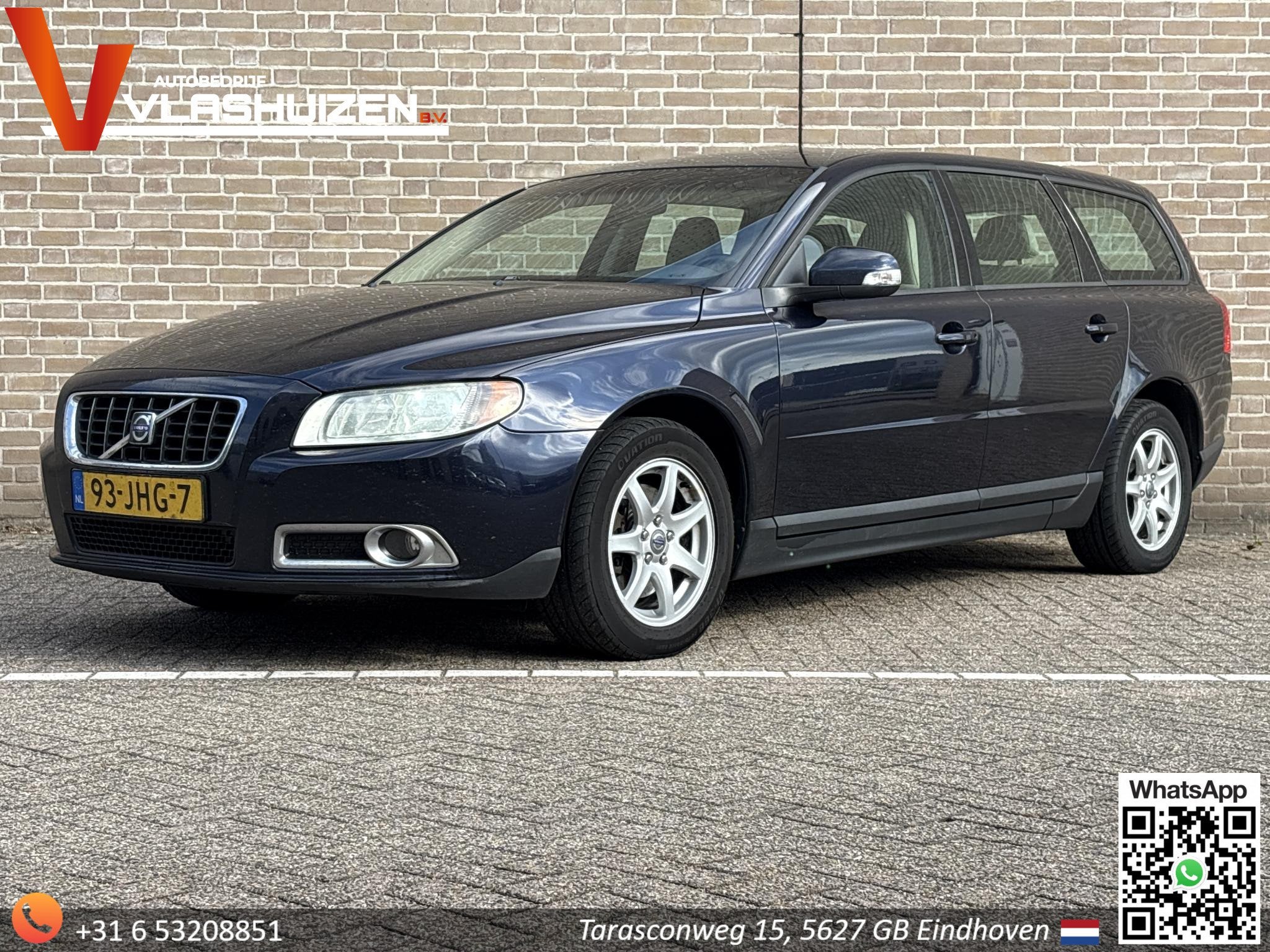 Volvo V70 2.0D | Leder | Climate | Cruise | PDC | Trekhaak |, Gebruikt, 4 cilinders, Blauw, 1600 kg