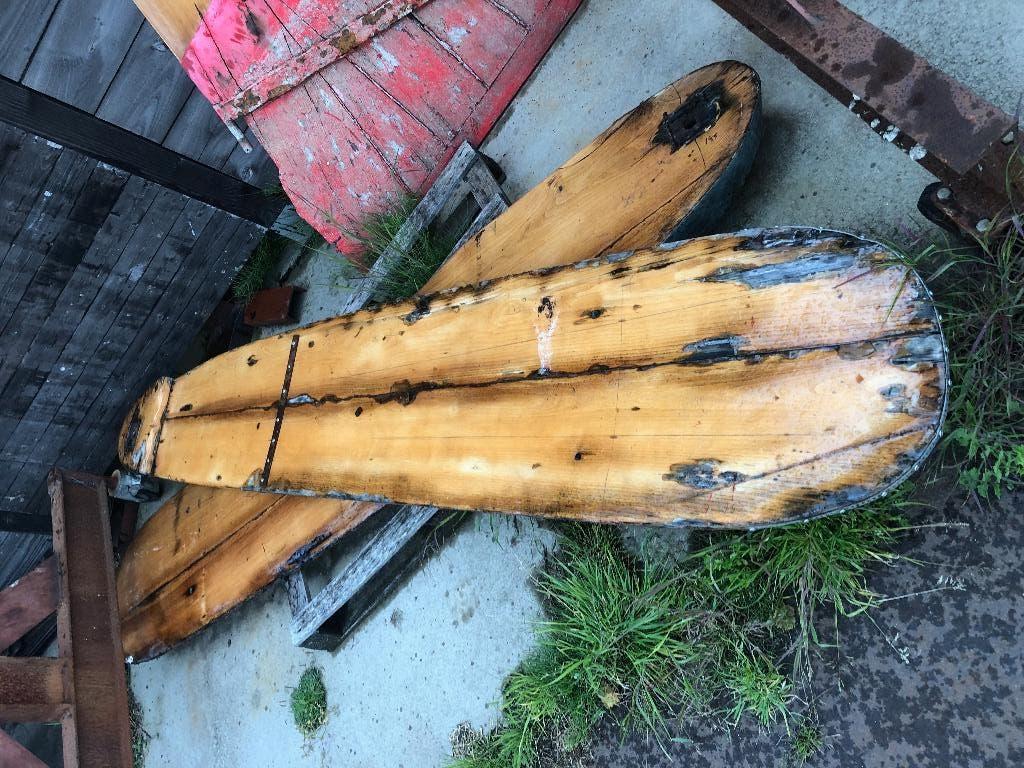 Zeezwaarden platbodem, Ophalen, Gebruikt, Ovaal, Hout