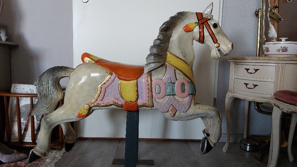 Vintage brocante kermis draaimolen carrousel paard, Ophalen