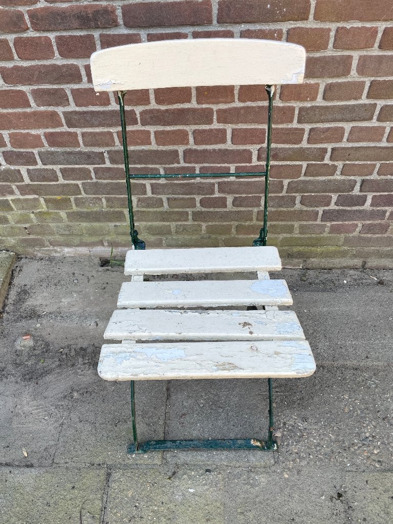 vintage Franse bistro klapstoel, Ophalen, Gebruikt, Metaal