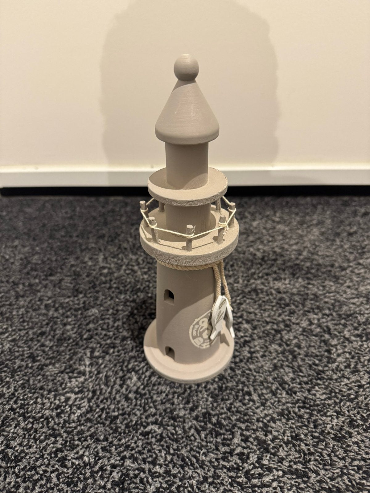 Decoratieve vuurtoren - 23 cm hoog, Huis en Inrichting, Hout, Ophalen of Verzenden, Grijs, Landelijk