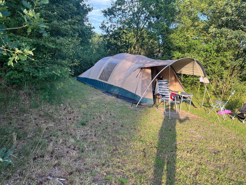 Baco 395 Lux Tunneltent + Zonneluifel, Ophalen, Gebruikt, Tot en met 5