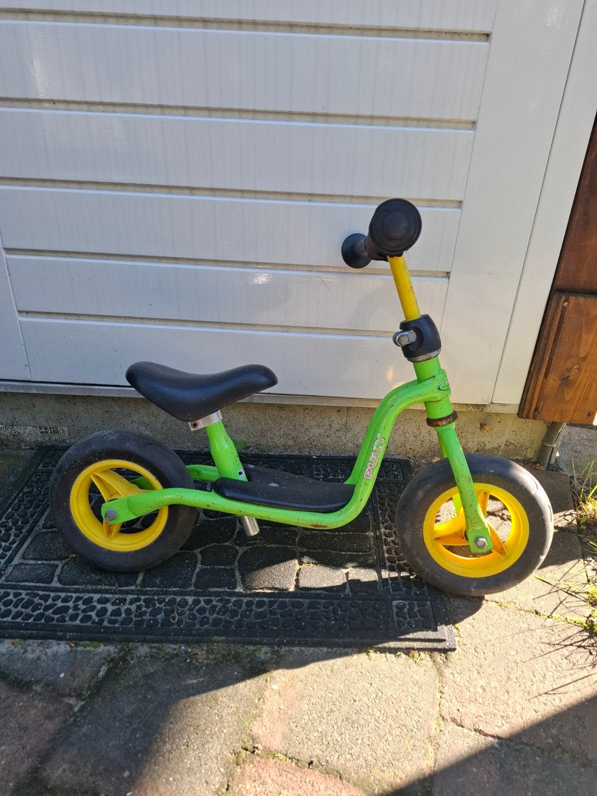 Puky loopfietsje - Groen met gele wielen, Ophalen, Gebruikt, Minder dan 16 inch, Puky