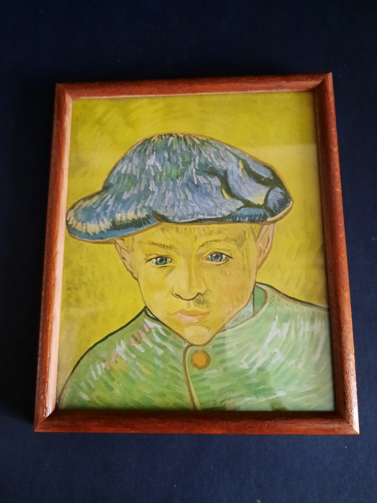 Ingelijste reproductie van Van Gogh's 'Jongen met pet', Ophalen of Verzenden
