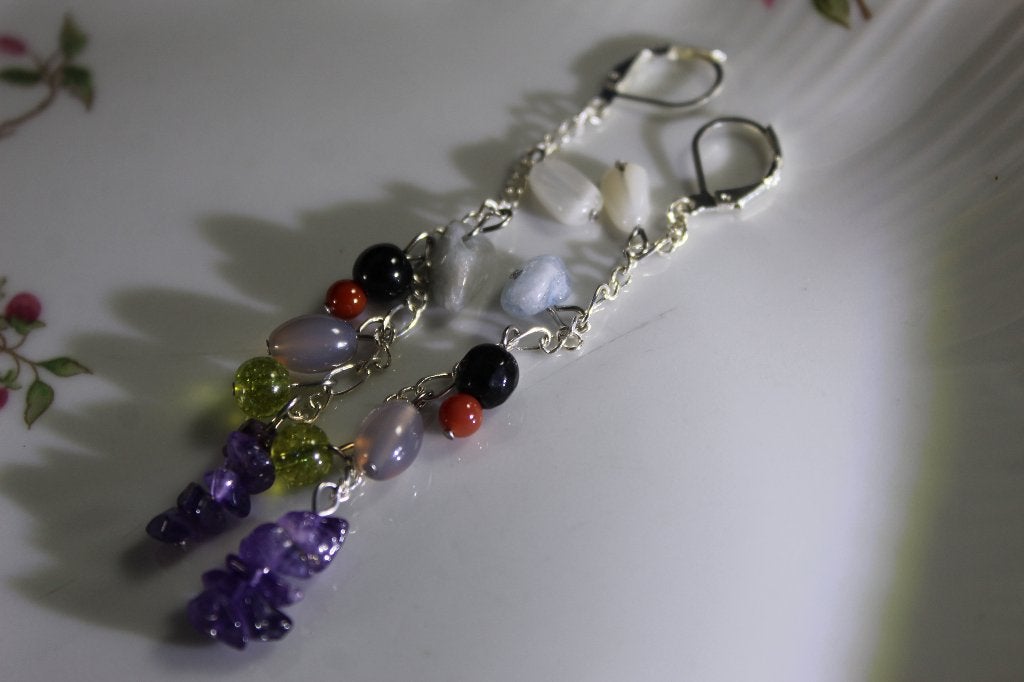 juwelen met een mix van edelsteen - oorbel steen, Hangers, Overige kleuren, Nieuw, Ophalen of Verzenden