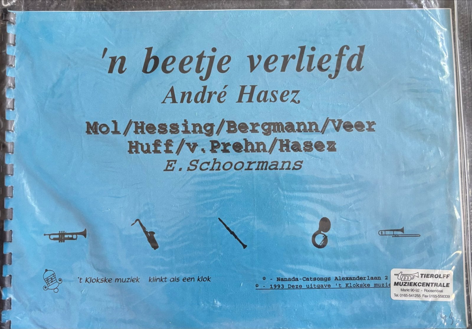 Arrangement 'n beetje verliefd voor blaaskapel, Ophalen of Verzenden, Orkest, Populair, Nieuw