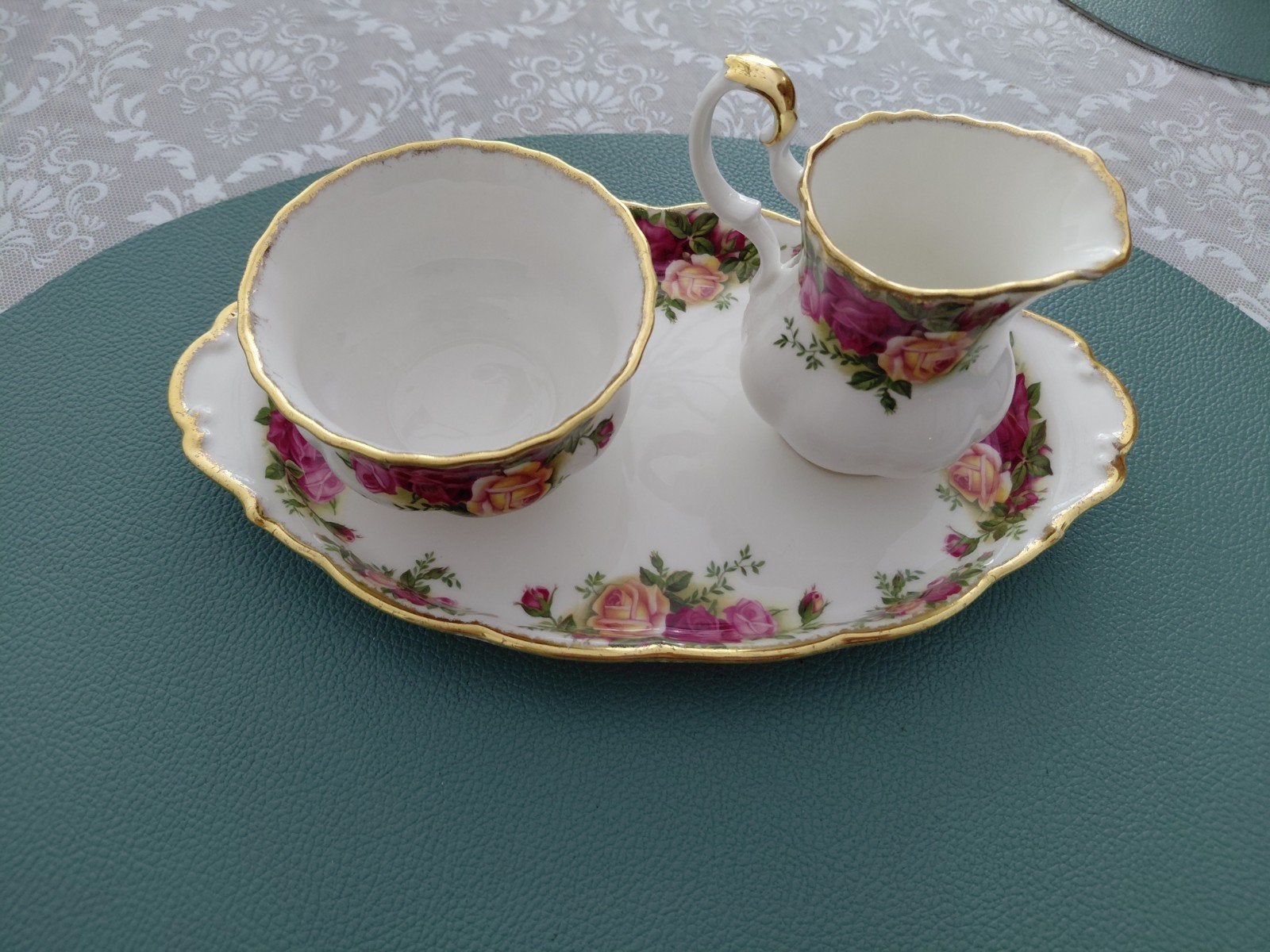 royal albert roomstel old country roses, Verzamelen, Ophalen of Verzenden, Zo goed als nieuw, Porselein