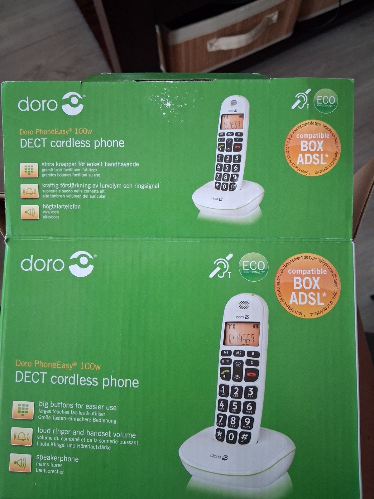 Doro PhoneEasy 100w draadloze telefoon met grote knoppen, Ophalen of Verzenden, Zo goed als nieuw, 1 handset, Stralingsarm