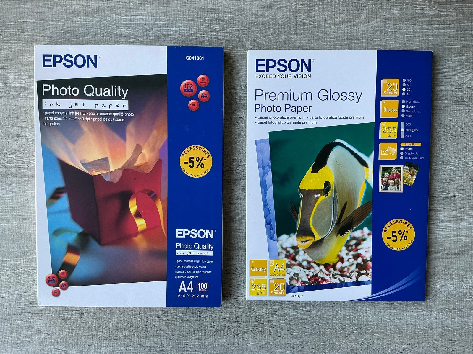 Epson fotopapier A4 - Photo Quality & Premium Glossy, A4, Epson, Nieuw, Glanzend