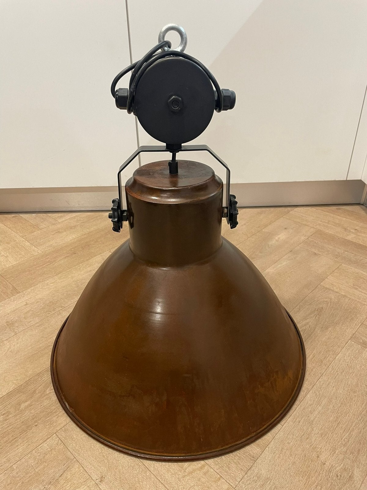 Prachtige industriële koperkleurige hanglamp., Ophalen, 50 tot 75 cm, Overige materialen, Zo goed als nieuw