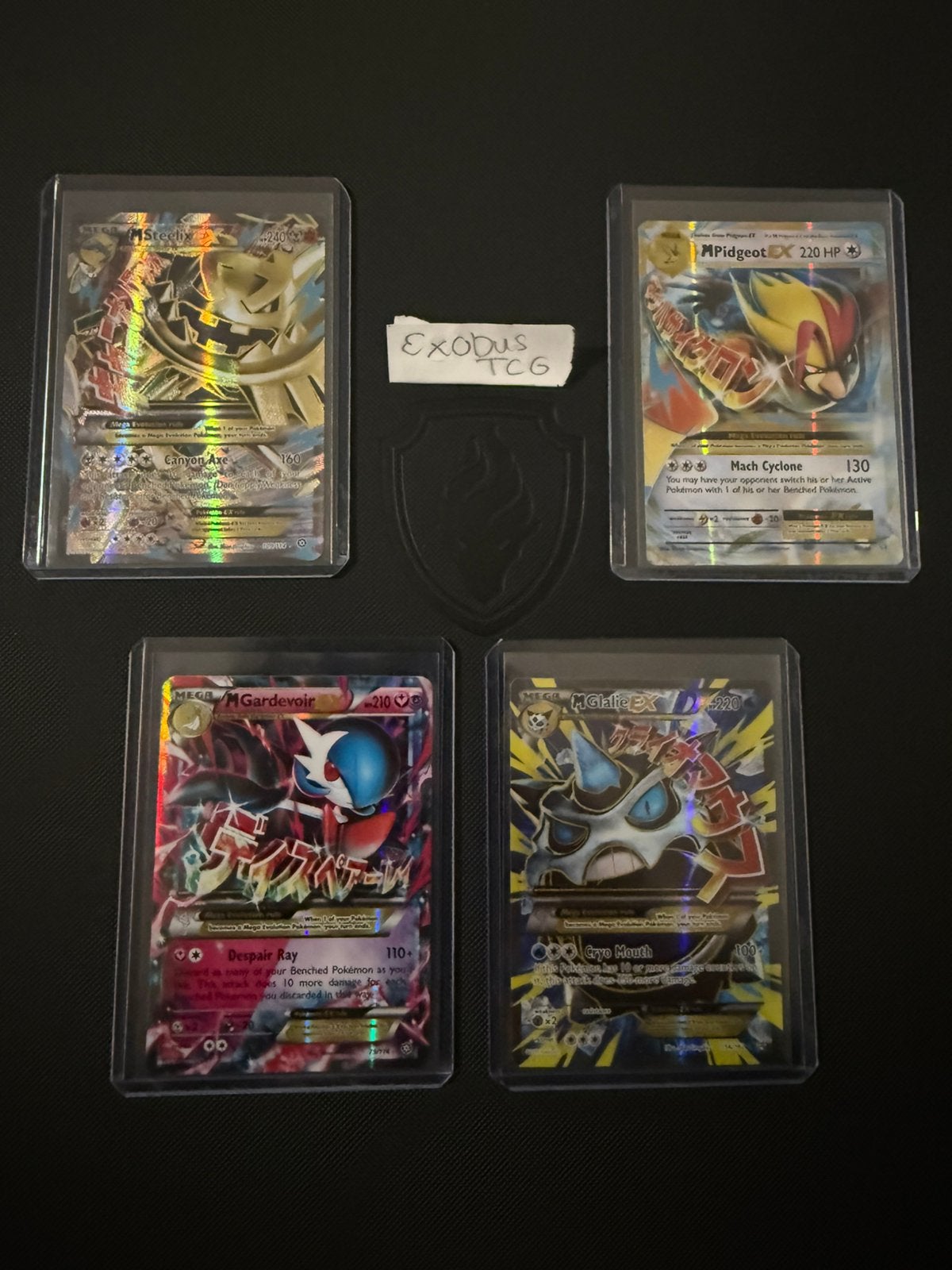 Mega EX pokemon kaarten steelix pidgeot gardevoir glalie NM, Ophalen of Verzenden, Zo goed als nieuw, Meerdere kaarten