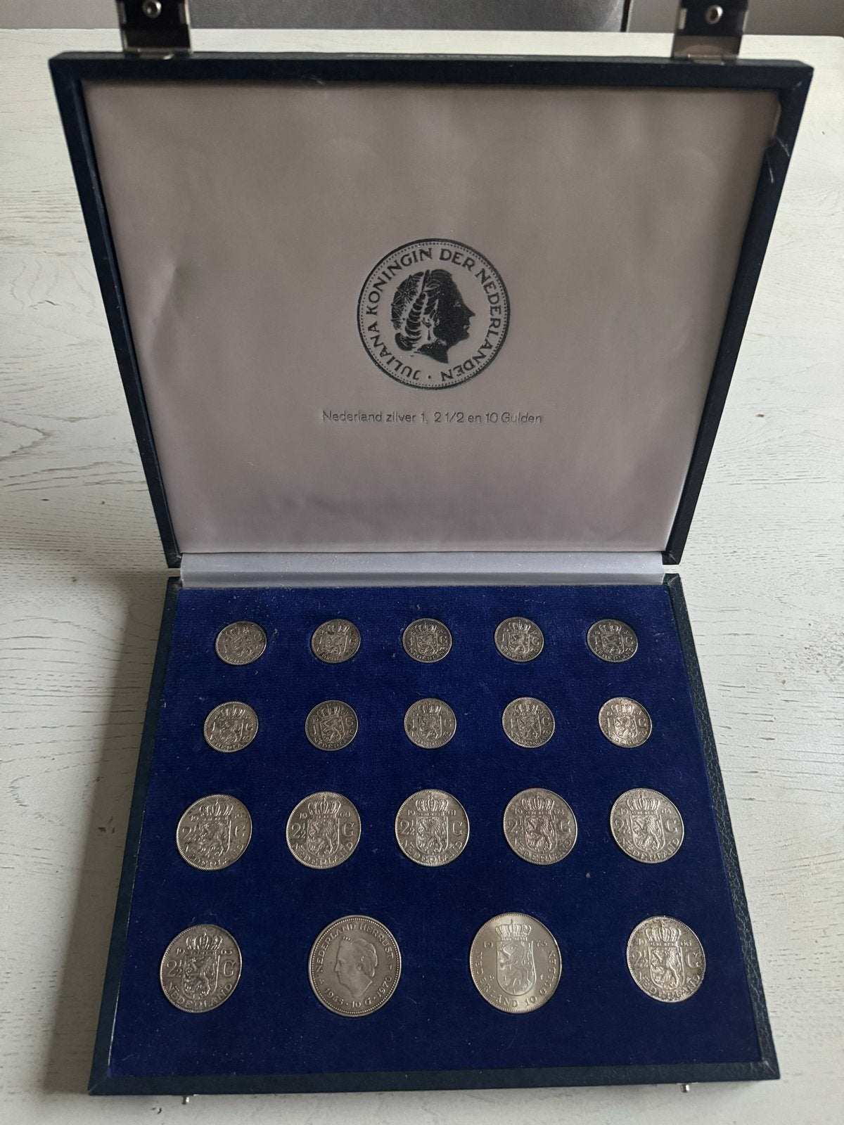 Juliana in het Zilver: Complete Muntencassette Zfr/Pr., Postzegels en Munten, Munten | Nederland, Ophalen, Koningin Juliana, Setje