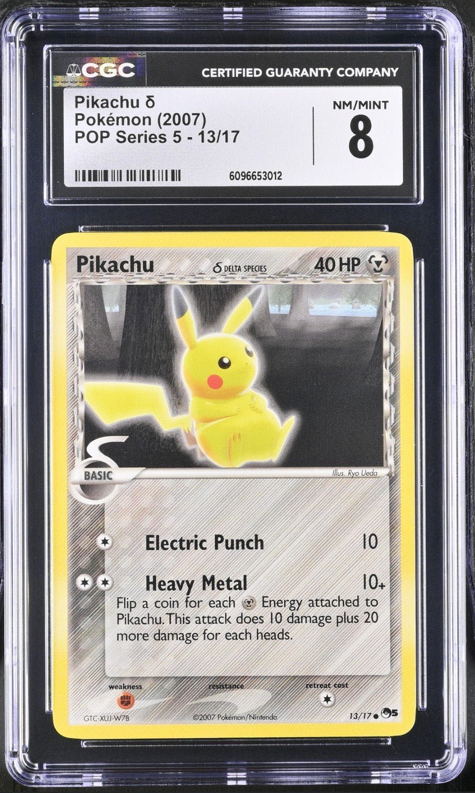 Pikachu δ Delta Species POP Series 5 - CGC 8 NM/MINT, Ophalen of Verzenden, Zo goed als nieuw, Losse kaart