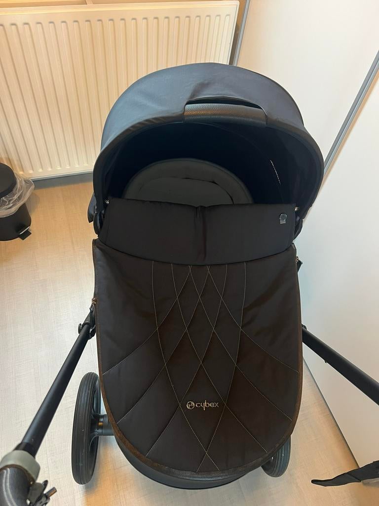 Cybex priam black kinderwagen incl maxi cosy en accessoires, Zo goed als nieuw, Verstelbare duwstang, Ophalen, Kinderwagen