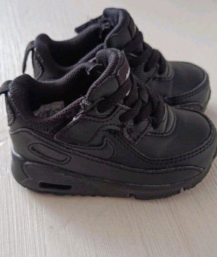 Nike Air max 90 black leather EasyOn maat 21, Gebruikt, Ophalen of Verzenden, Nike air max, Jongen of Meisje