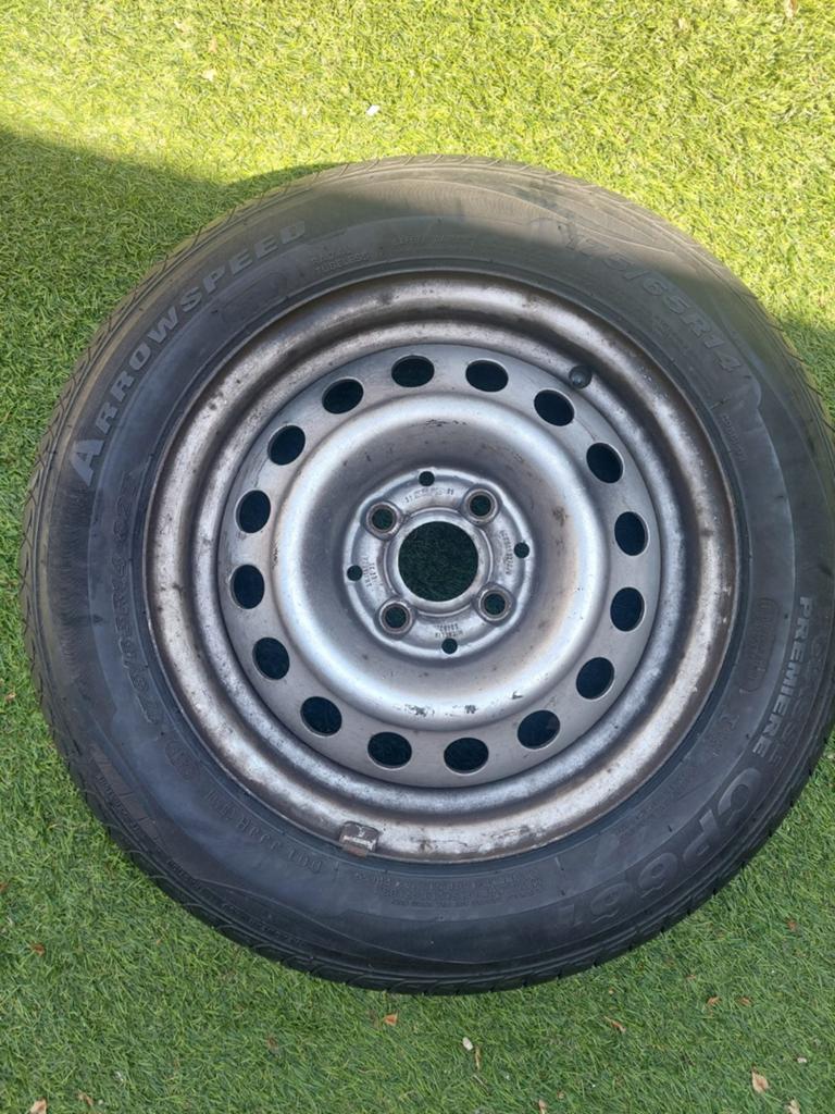 Stalen velg met band 14 inch, Ophalen of Verzenden, Gebruikt